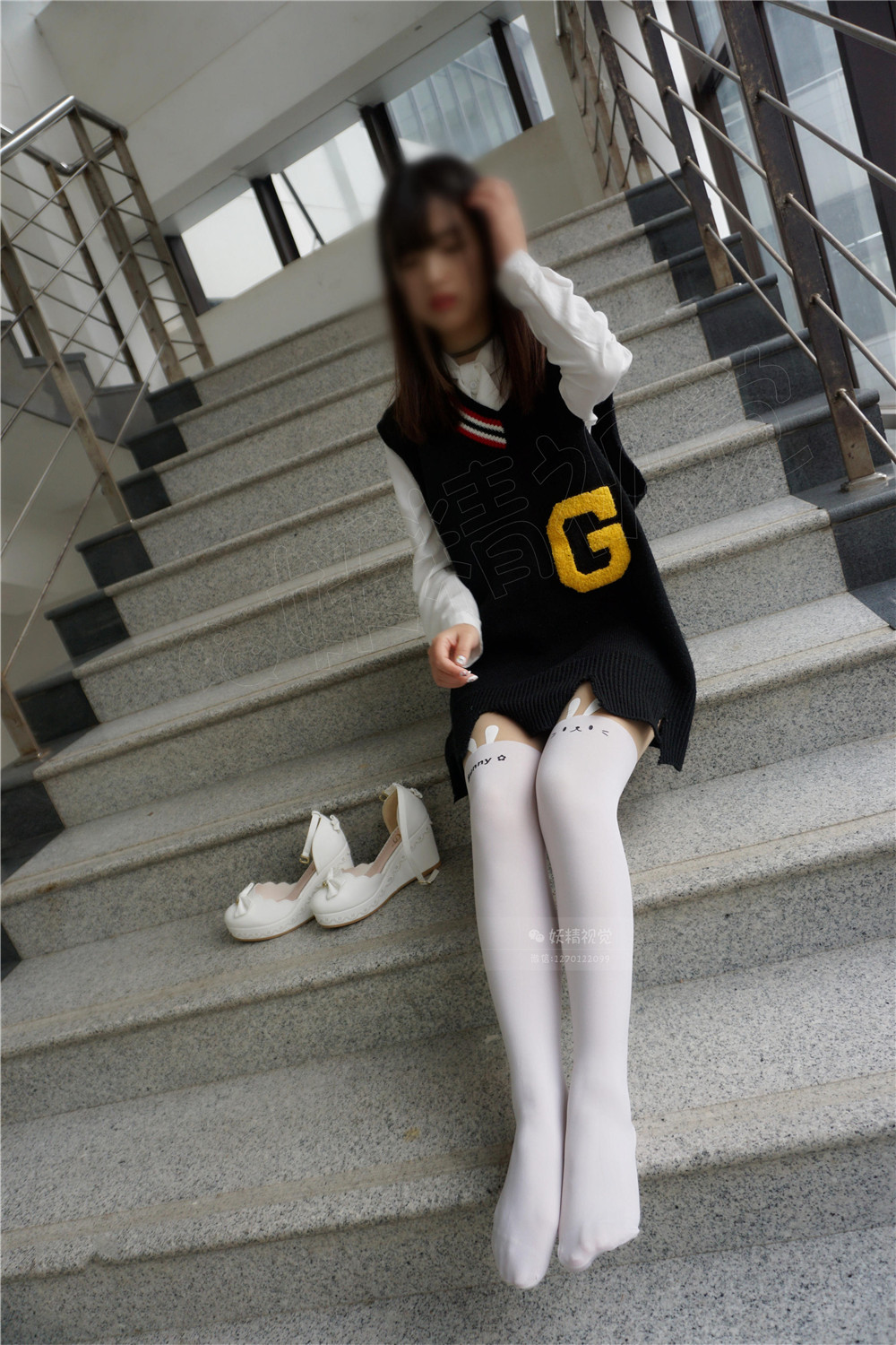 [妖精视觉] NO.032 coco 校花的萝莉白丝 [61P]-森女部落