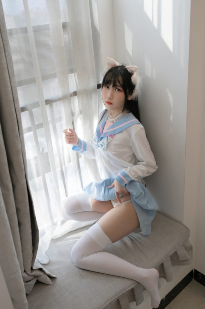 不呆猫 NO.058 白色兔子JK[63P-342MB]-森女部落